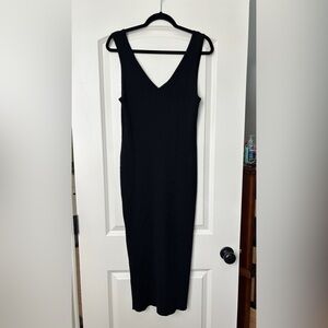 Edited Black Ribbed long dress